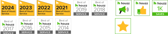 Lusso Design winning multiple consecutive Houzz awards over the years
