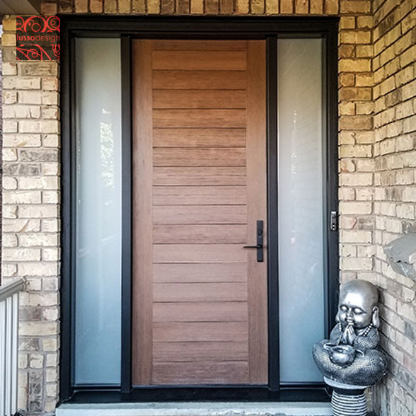 Custom design plank style fiberglass door