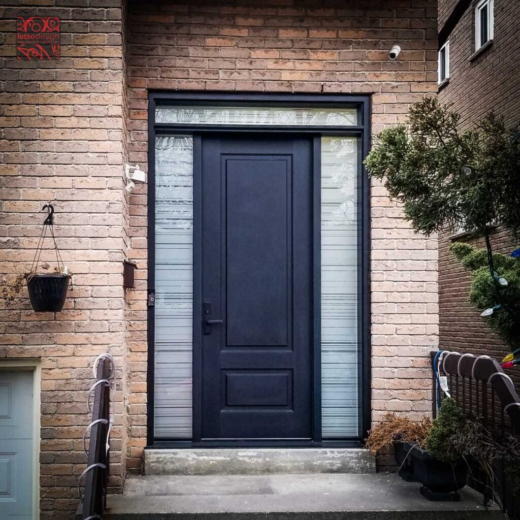 8ft fiberglass door with custom privacy sidelites & transom